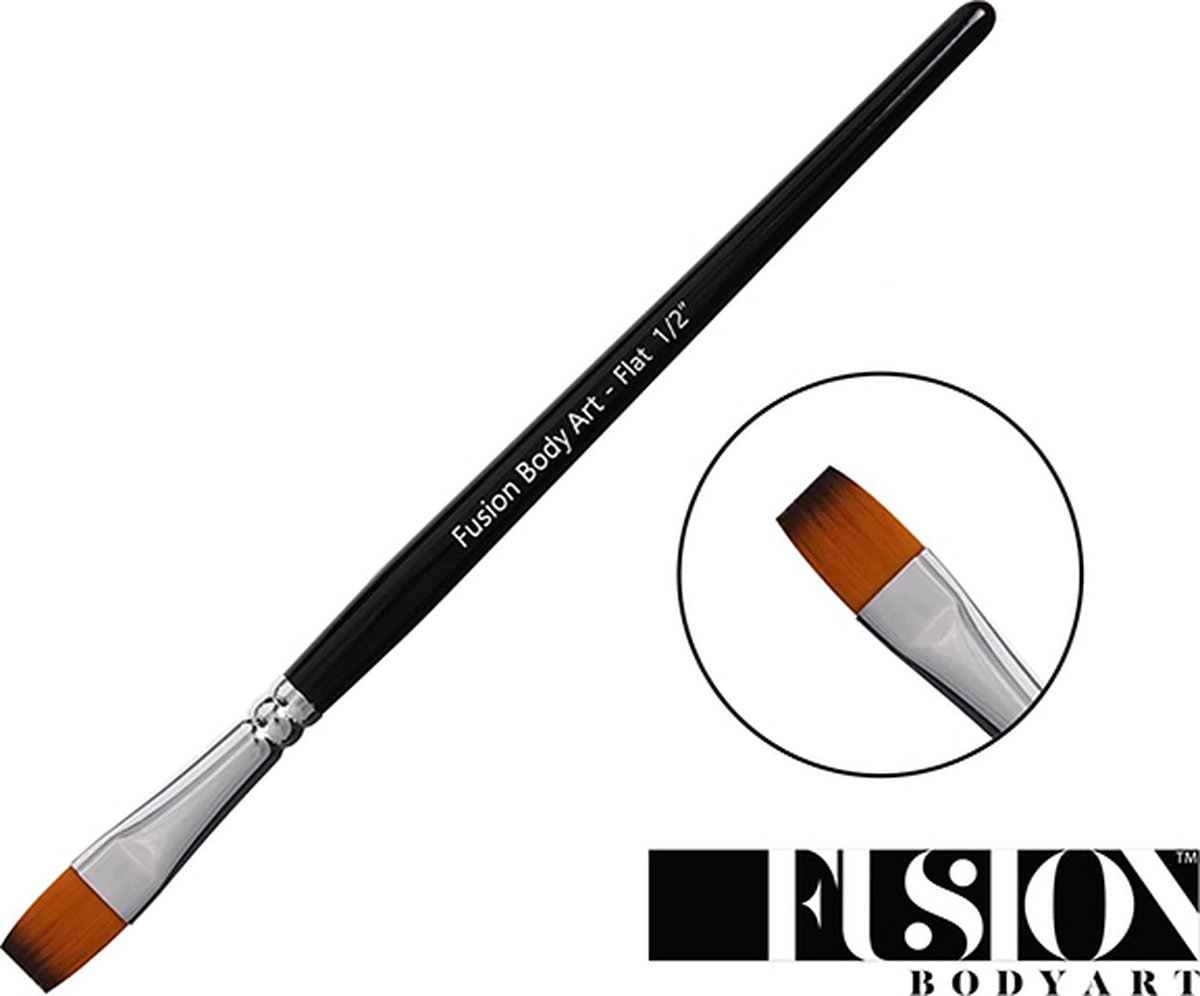 Fusion Body Art | Professional Face Paint Brush - 1/2 Inch Flat